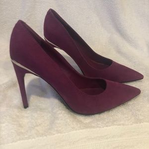 Marc Fisher Purple micro suede heels